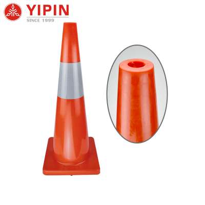 90cm black base fluorescent traffic cones